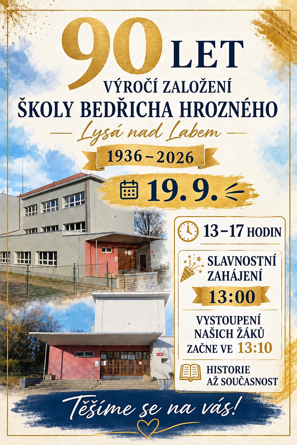 90 let založení školy Bedřicha Hrozného.